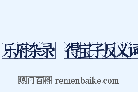 乐府杂录·得宝子反义词是什么意思的图片